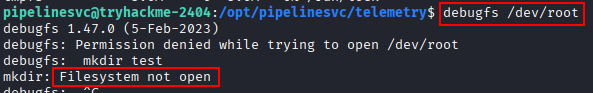 debugfs dev root failure