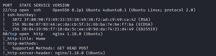 nmap results