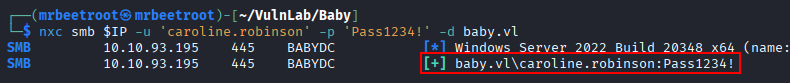 smb credentials validated
