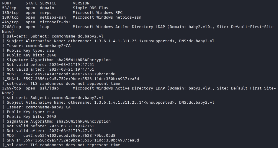 nmap results