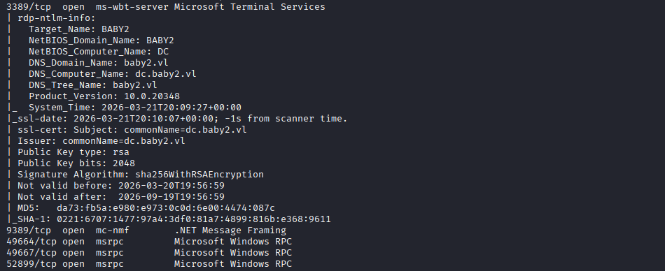 nmap results