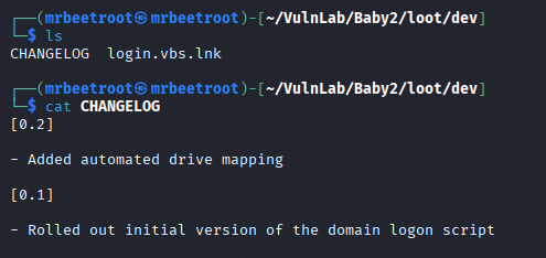 dev folder changelog