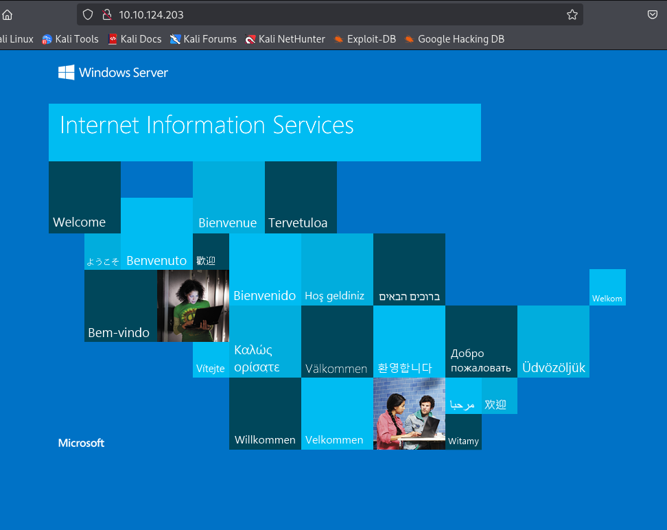 iis default page