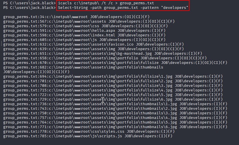 developers webroot permissions