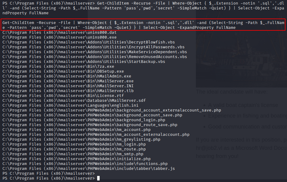 password string search