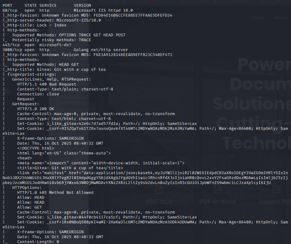 nmap results