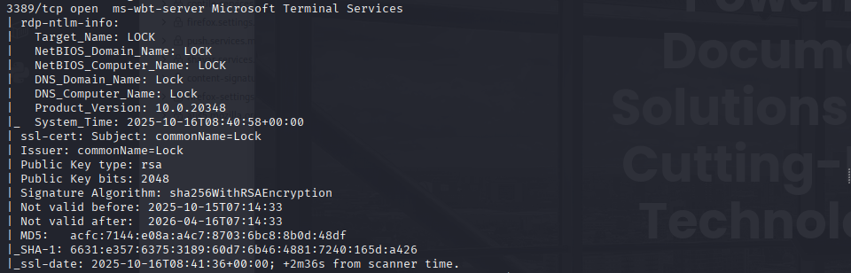 nmap results