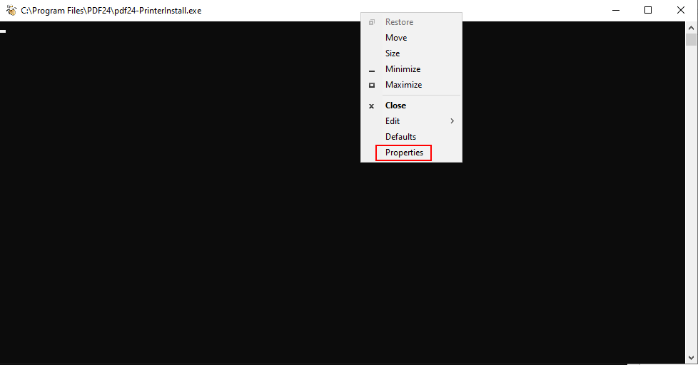 cmd properties
