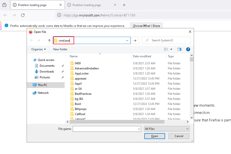 firefox cmd exe